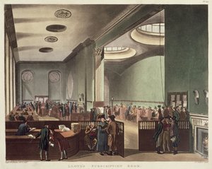 Royal Exchange, Lloyds Subscription Room, from Ackermann